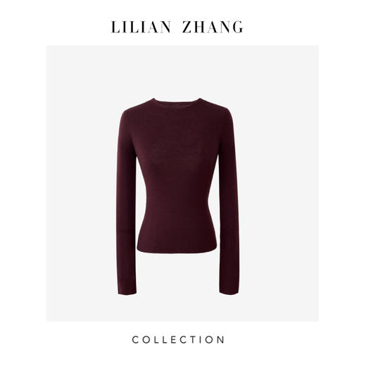 LILIAN ZHANG 秋冬定制—扬子纱、圆领长袖羊毛套衫打底衫  2408006 商品图1