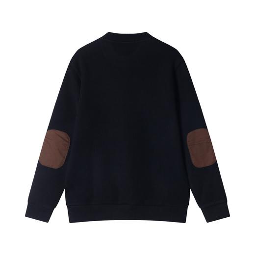 秋冬季新款时尚个性美式纯色拼接拉链针织圆领毛衣百搭简约潮流 商品图5