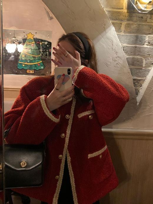 【小香风羊羔毛外套】秋冬加厚新款 韩式气质名媛复古短款上衣 商品图3