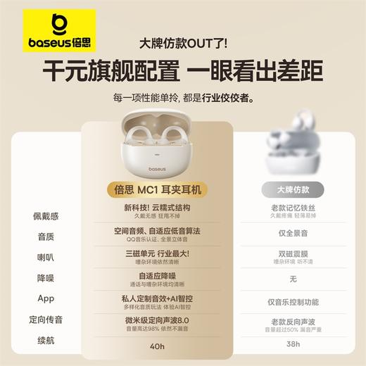 倍思 Bowie系列 MC1 耳夹耳机 开放式真无线蓝牙耳机 蜡笔小新联名版 商品图2