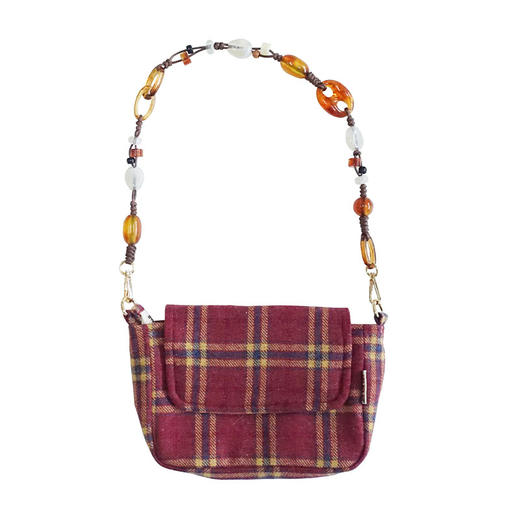 HUJI祤集Gemme单肩包插画冬日格纹 商品图2