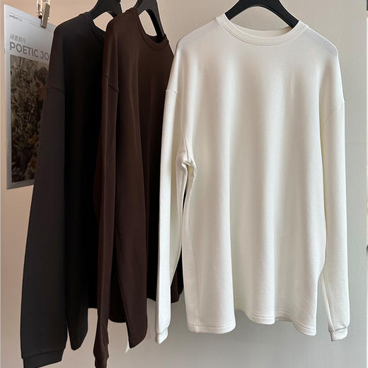 【顺丰包邮】40557 洛诗琳ins风极简廓形纯色宽松百搭T恤6809 商品图3