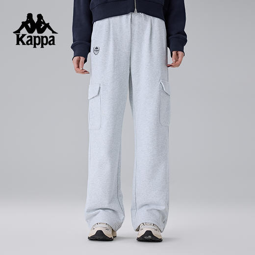 Kappa卡帕背靠背新款运动长裤弹力裤子针织休闲裤女款直筒工装裤K0F22AK04 商品图1