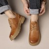 圣得西男鞋冬季新款男士青年户外潮流头层牛皮圆头系带工装鞋2462964110 商品缩略图4