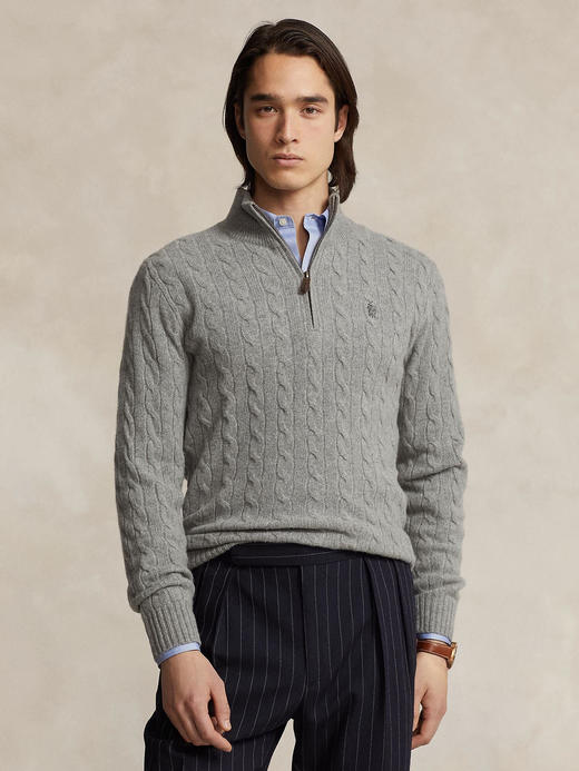 小马标 2024冬季新款 经典纽花 90%羊毛 高领半拉链套头针织衫 4色 PT-1177 商品图7