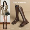ZHR则则时尚百搭长筒靴2024新款气质法式后拉链女靴ins厚底骑士靴 商品缩略图1
