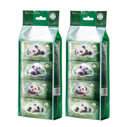babycare迷你湿巾 熊猫婴儿便携湿巾8包*2提 商品图0