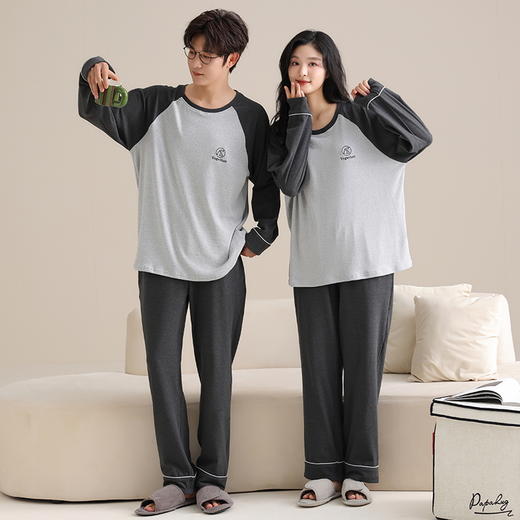 情侣磨毛暖暖睡衣 圆领套头保暖家居服套装（4-1117） 商品图6