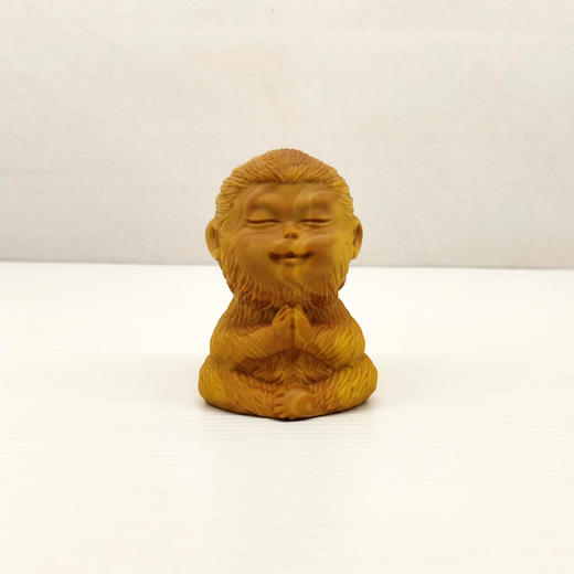 悟空双手合十°黄杨小摆件 商品图0