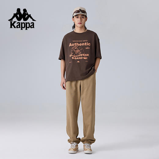 Kappa卡帕背靠背运动长裤新款纯棉裤子针织休闲裤男款收口束脚裤K0F12AK18 商品图4