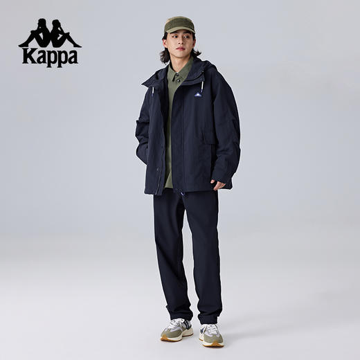 Kappa卡帕背靠背防泼水防风衣男新款户外休闲运动连帽外套夹克潮K0F12FJ18 商品图1