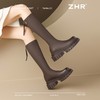 ZHR则则长筒靴加绒厚底骑士靴气质百搭2024新款显瘦长靴时尚女靴 商品缩略图9