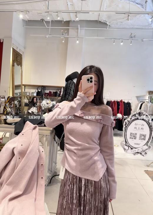 【门店同款】ENJOY冬季“漂亮朋友”山茶花蕾丝上衣 160348410 商品图2