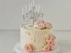 『温柔暮色』烛台鲜花蛋糕