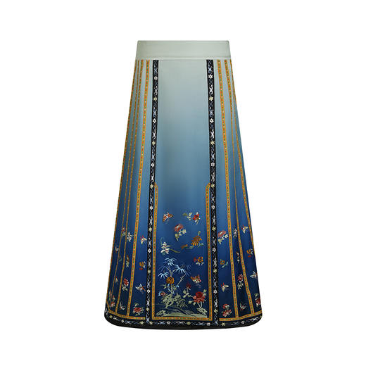 【林栖设计小店】（现货）青绿渐变马面裙国潮风绣花改良2025春季女装新中式半身裙子1951001 商品图7