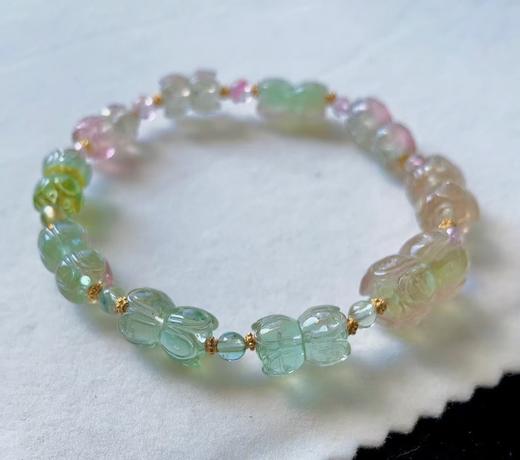 10mm单圈莲花珠西瓜碧玺手链 商品图2