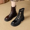 【预售5天】超轻鞋底~冬日暖阳切尔西厚底马丁靴女徽章金属扣真皮侧拉链短靴NJMK&K1265M 商品缩略图2
