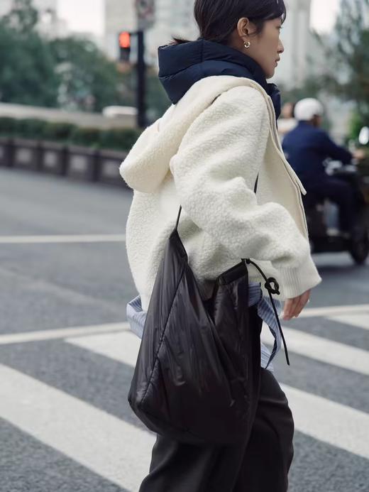 步履不停/4D13251C/全羊毛保暖圈圈羊毛白色灰色毛衣外套 商品图2