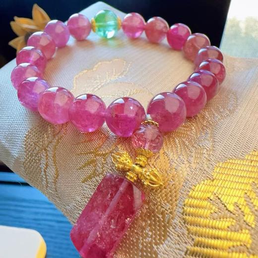 11mm单圈全色粉碧玺手链 商品图1