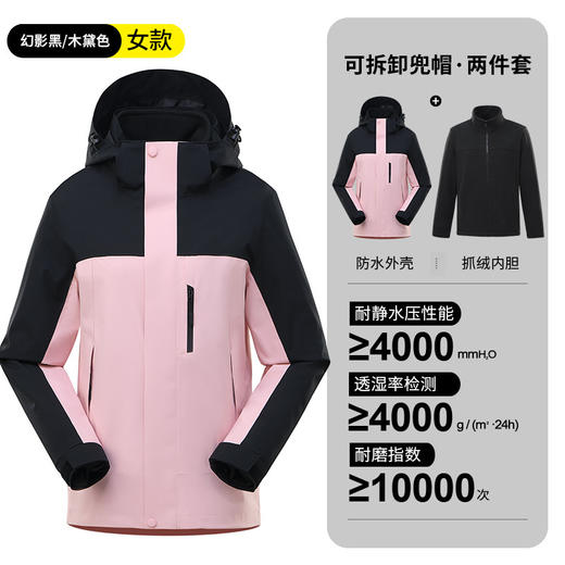 国标GB32614冲锋衣！2024新款男女防风防水三合一外套运动户外秋冬登山服男款！ 商品图7