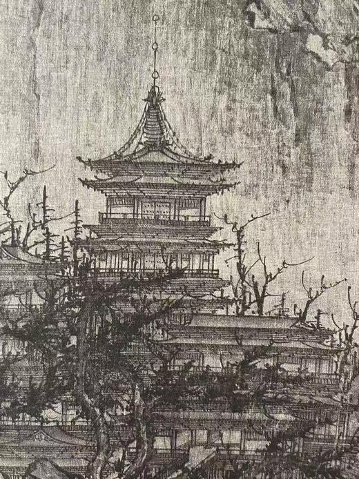 特别推荐：《宋 李成 萧寺晴峦图》全画尺寸为190cm60×，画心尺寸为纵111.4CM*56CM。售价228元 商品图6