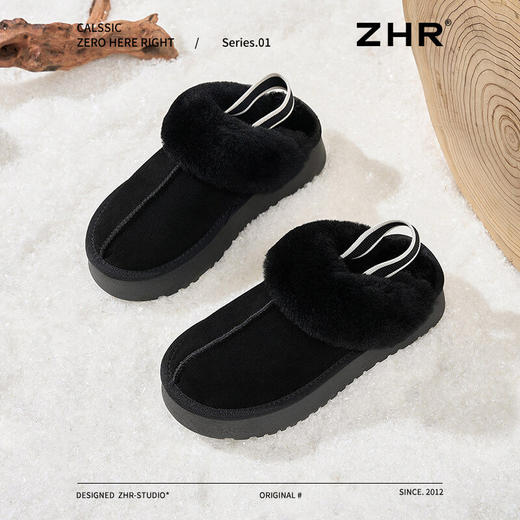 ZHR则则真皮加绒雪地靴女2024冬季新款保暖皮毛一体厚底羊毛棉鞋 商品图9