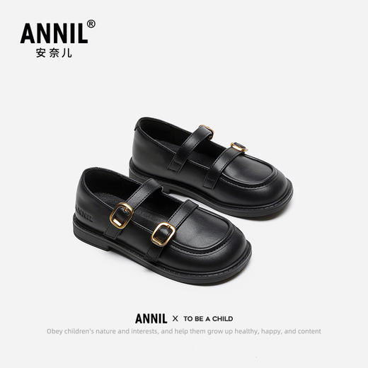 ANNIL/安奈儿童鞋浅口亲子鞋时尚百搭小皮鞋春秋软底玛丽珍公主鞋HM4301080 商品图2