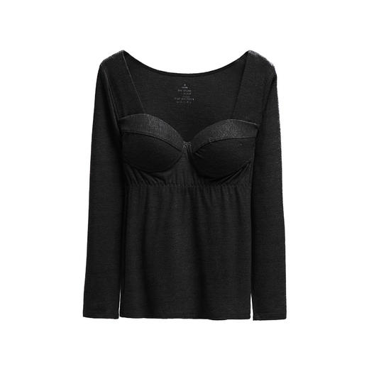 【轻薄x蓄热保暖长袖，ZHAO杯一体，细腻柔软】秋冬新款保暖衣 纯欲长袖 加绒打底衫薄款 秋衣带胸垫保暖内衣女内搭-QQ 商品图4