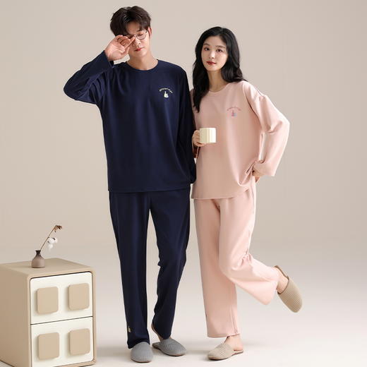 情侣磨毛暖暖睡衣 圆领套头保暖家居服套装（4-1117） 商品图10