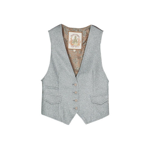 谜底西装马甲女2025春季新款复古风V领修身高腰短款马夹255MM3013 商品图4