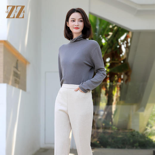 佐尔美气质百搭高领100%绵羊毛羊毛衫女E14MS25 商品图2