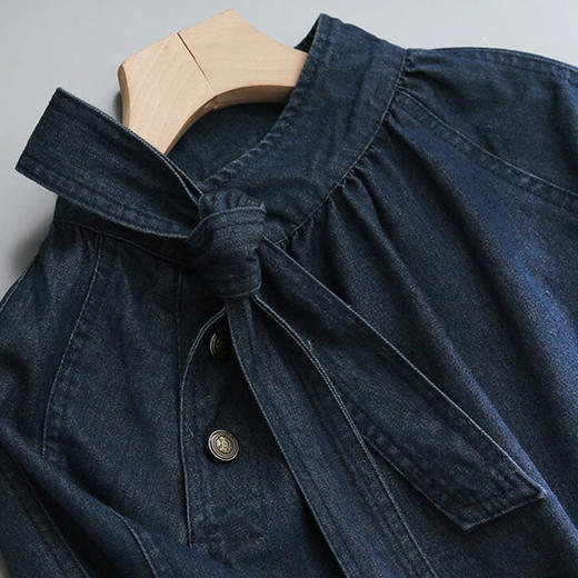 裁缝学苑AS376蝴蝶结系带牛仔衬衫纸样女装灯笼袖上衣衬衣样板 商品图5