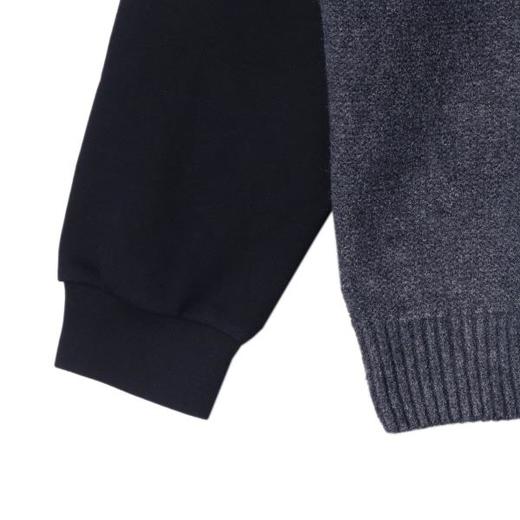 秋冬季新款时尚韩版撞色假两件连帽卫衣V领马甲男女同款百搭潮流 商品图4