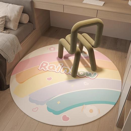 【简约圆形地毯】飘逸如梦，足下起舞，超柔毯面绚烂耀眼，防滑耐磨隔音隔凉，给书房族、家有宠物、喜欢个性的你带来无与伦比的视觉和触感体验！ 商品图12