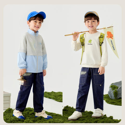 【软牛仔】迷你巴拉男女童裤子2025春新品棉感萝卜裤牛仔裤 商品图2