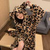 【加绒加厚❗️连帽豹纹家居服】保暖防风 抗皱耐磨 一触即暖，新款冬季260克长毛绒珊瑚绒睡衣女睡袍家居服女 商品缩略图0