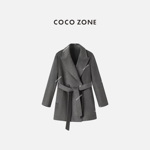 COCO ZONE 绵羊毛山羊绒高级感中长款呢子外套CC2C2079 商品图1