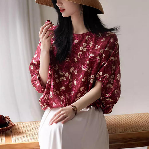 裁缝学苑AS374桑蚕丝蝙蝠袖后蝴蝶结衬衫纸样女装上衣小衫版型图纸 商品图2