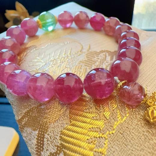 11mm单圈全色粉碧玺手链 商品图0