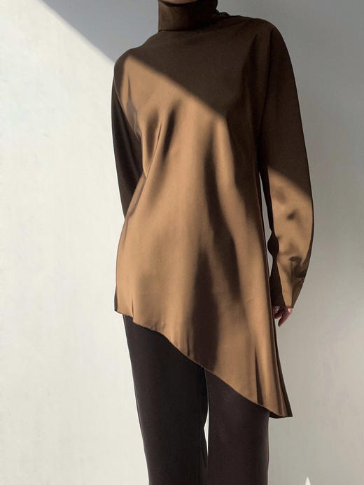 VC｜AW24125 Kalisa asymmetric blouse [ 黑 / 白 / 棕 ] 商品图1