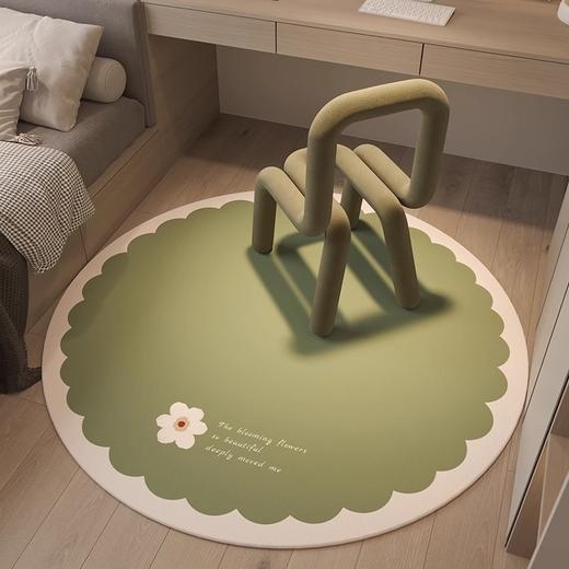 【简约圆形地毯】飘逸如梦，足下起舞，超柔毯面绚烂耀眼，防滑耐磨隔音隔凉，给书房族、家有宠物、喜欢个性的你带来无与伦比的视觉和触感体验！ 商品图5