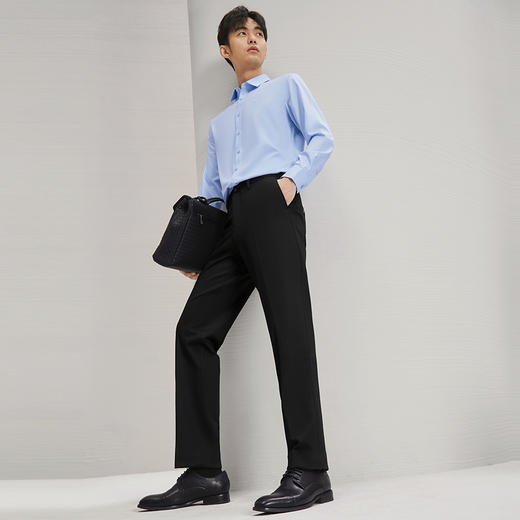 【含羊毛】柒牌男装休闲西裤男2025秋冬厚款双面磨毛舒适保暖长裤127H71600 商品图1