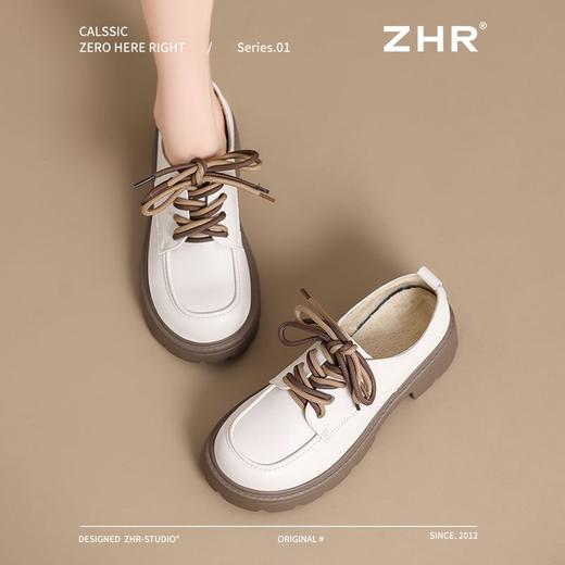ZHR则则真皮加绒小皮鞋女厚底百搭英伦风乐福鞋增高鞋子冬季单鞋 商品图9