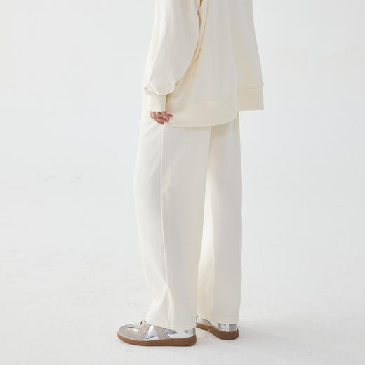 谜底白色休闲裤女2025春季新款百搭时尚宽松阔腿裤长裤255MK3008 商品图2