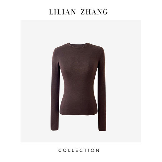 LILIAN ZHANG 秋冬定制—扬子纱、圆领长袖羊毛套衫打底衫  2408006 商品图5