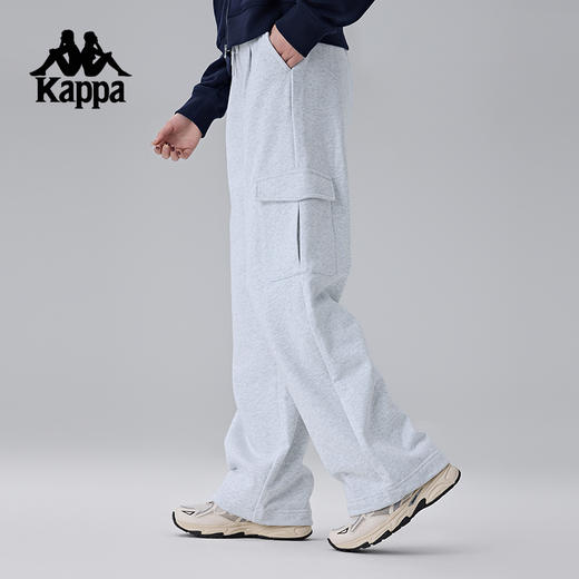Kappa卡帕背靠背新款运动长裤弹力裤子针织休闲裤女款直筒工装裤K0F22AK04 商品图2