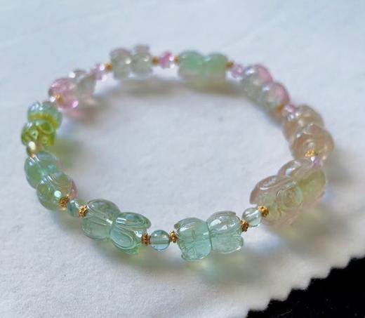 10mm单圈莲花珠西瓜碧玺手链 商品图0