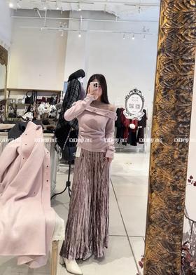 【门店同款】ENJOY冬季自由意志鎏金褶皱绒面半裙 159864311