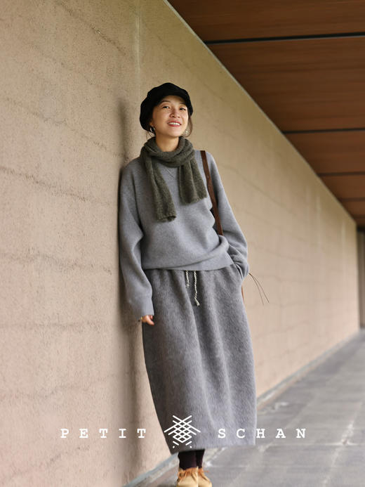 PETIT SCHAN小闪 CLO#654 take it easy 偶闲 纯羊毛高克重极简廓形针织卫衣 商品图4