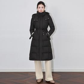 【高货wl】全新升级【铂金会员735/天猫999/差价264】(01014) 洛诗琳时尚撞色白鸭绒羽绒服女冬连帽加厚保暖上衣外套